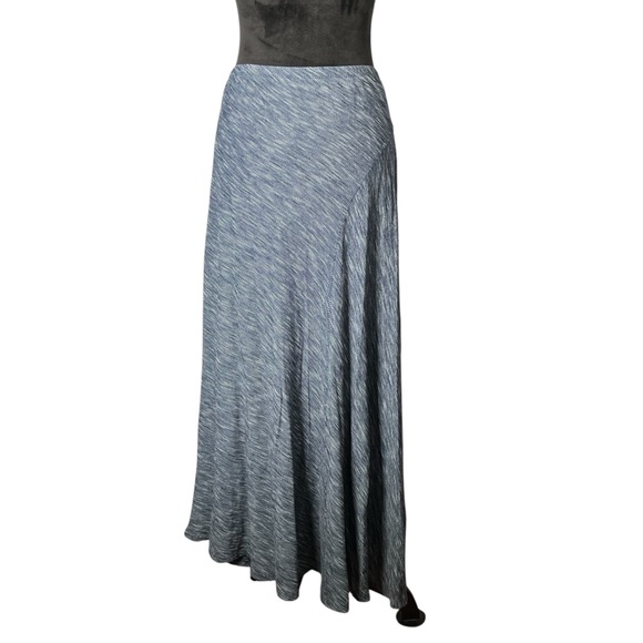 Soft Surroundings Blue Maxi Skirt Long Flowy Blue White Striped Loose Beachy - Picture 5 of 11